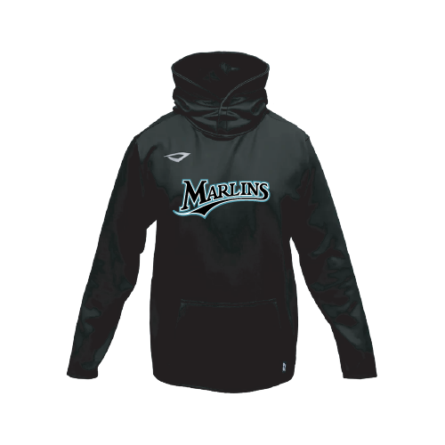 Marlins Mens LS Stealth Hoodie - Black