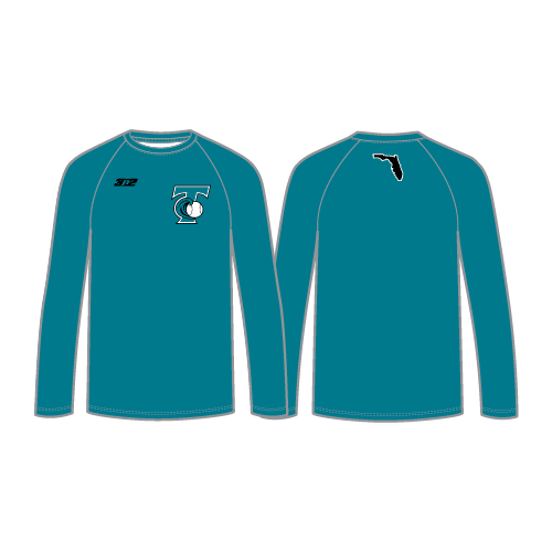 Tide Mens LS Dri Fit Crew Neck - T Logo - Teal