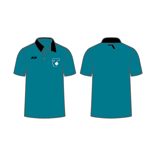 Tide Mens SS Polo - T Logo - Teal