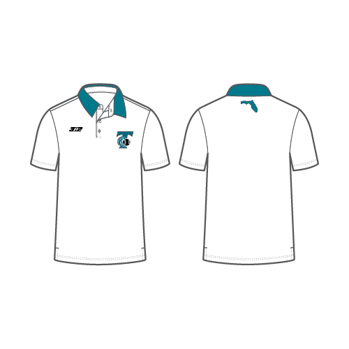 Tide Mens SS Polo - T Logo - White