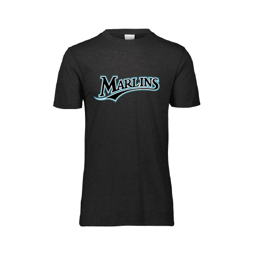 Marlins Mens SS Tri Blend - Black