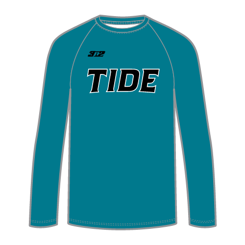 Tide Mens LS Dri Fit Crew Neck - Tide Logo - Teal