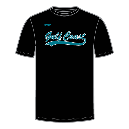 Tide Mens SS Dri Fit Crew Neck - Script Logo - Black